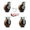 Service Caster 8'' Heavy Duty High Temp Phenolic Caster Set 2 Swivel Lock and Brake 2 Rigid, 4PK CRAN-KP92S830-PHRHT-SLB-BSL-2-R-2 - alternate 2